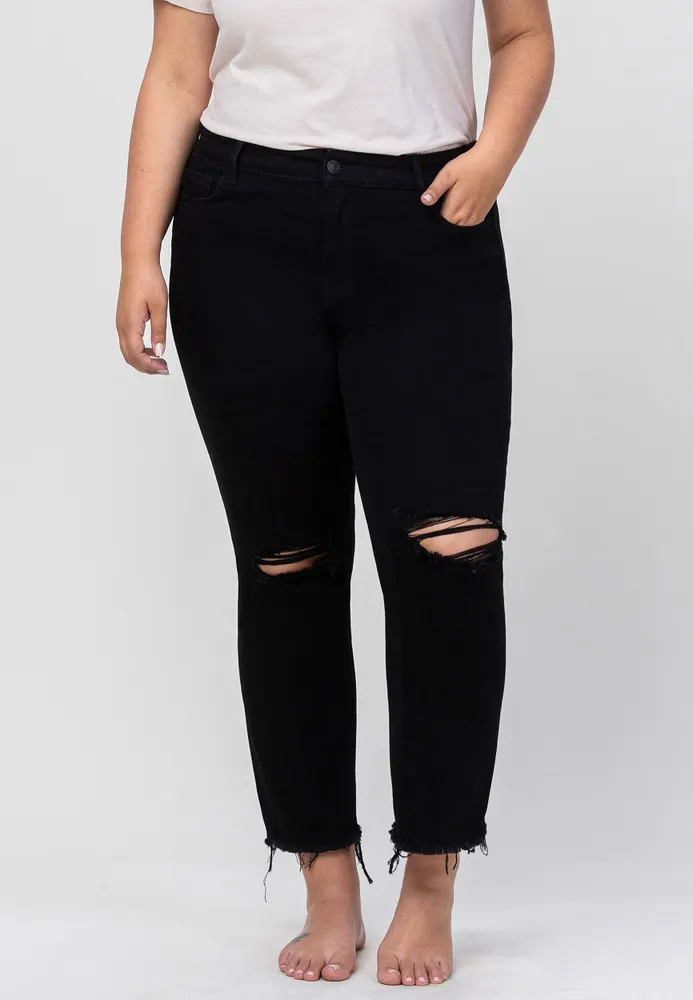 Maurices Plus VERVET™ Black High Rise Straight Jean