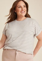 Plus 24/7 Clara Striped Short Sleeve Tee