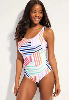 Scoop Neck One Piece Swimsuit