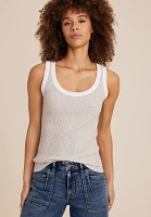 Scoop Neck Ribbed Sweater Tank Top