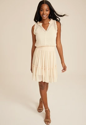 Ruffle Trim Skater Dress