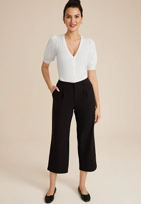 Idealist High Rise Cropped Wide Leg Pant