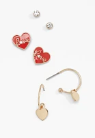 3 Pack Valentines Day Mixed Earring Set