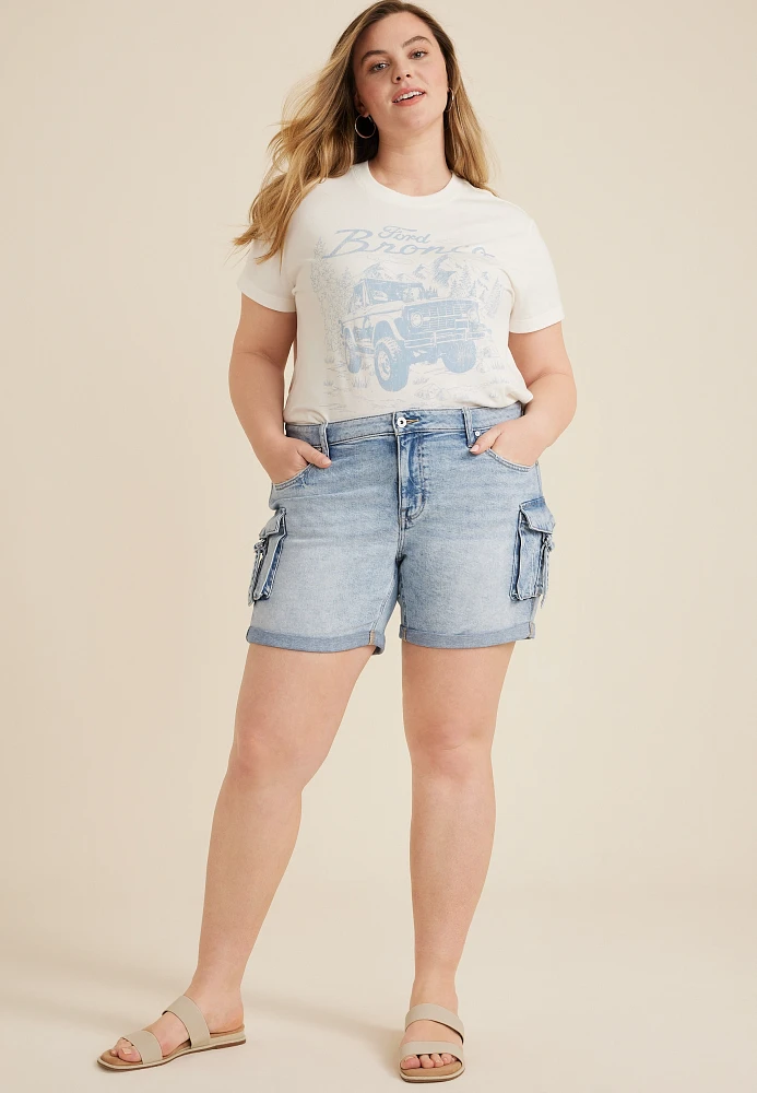 Plus edgely™ Cargo Mid Rise 6in Relaxed Boyfriend Short