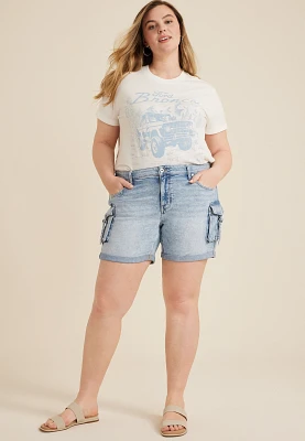Plus edgely™ Cargo Mid Rise 6in Relaxed Boyfriend Short