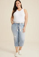 Plus m jeans by maurices™ Mid Rise Belted Waist Straight Cropped Jean