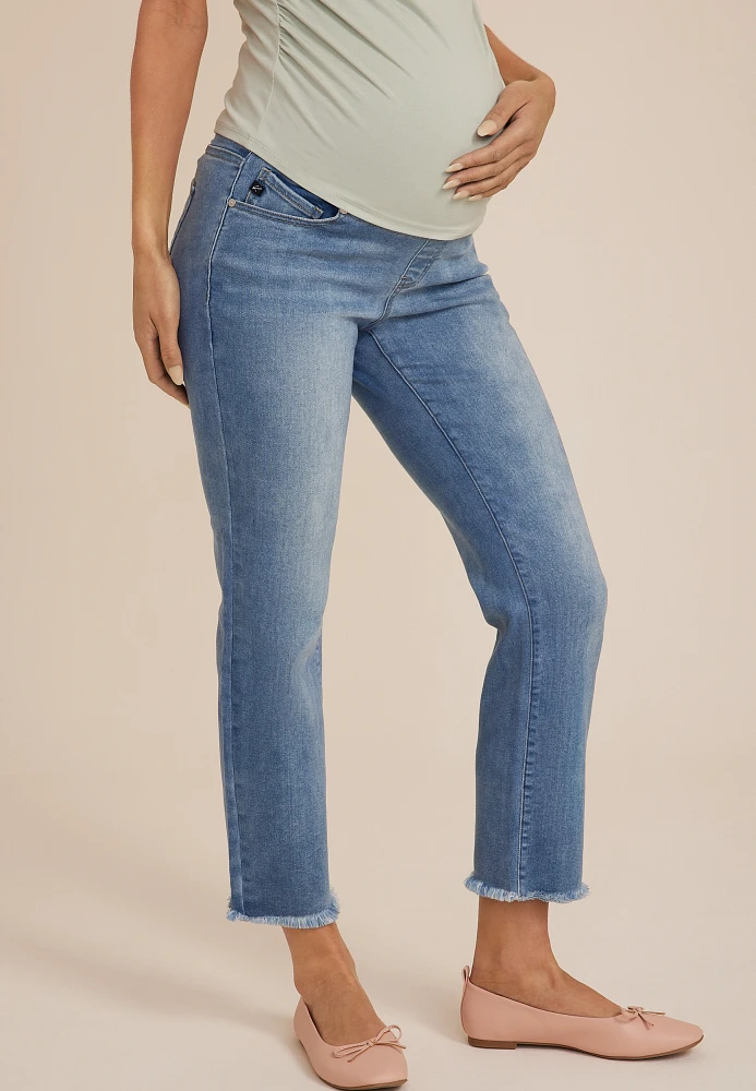 KanCan™ Over The Bump Frayed Hem Maternity Jean