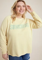 Plus Sunkissed Embroidered French Terry Sweatshirt