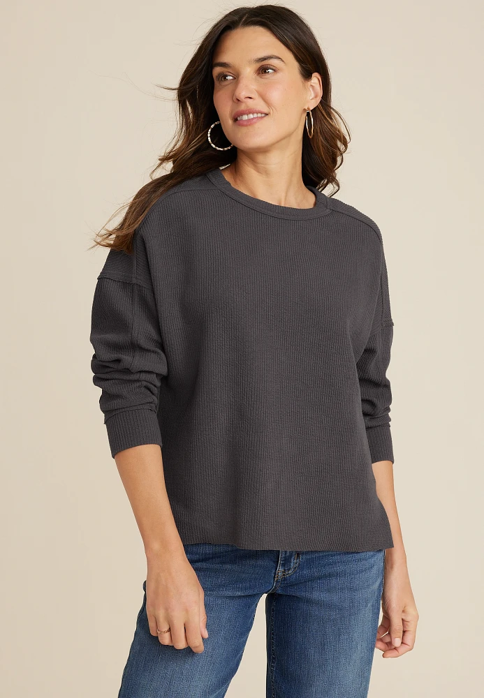 Textured Crew Sweatshirt