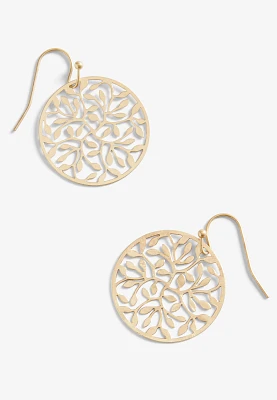 Floral Vine Round Drop Earrings