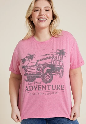 Plus Size Off Road Adventure Jeep Graphic Tee