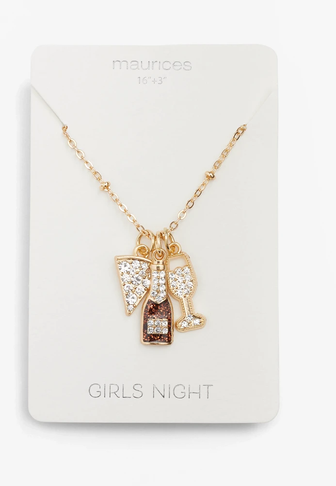 Gold Girls Night Cluster Necklace