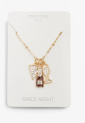 Gold Girls Night Cluster Necklace