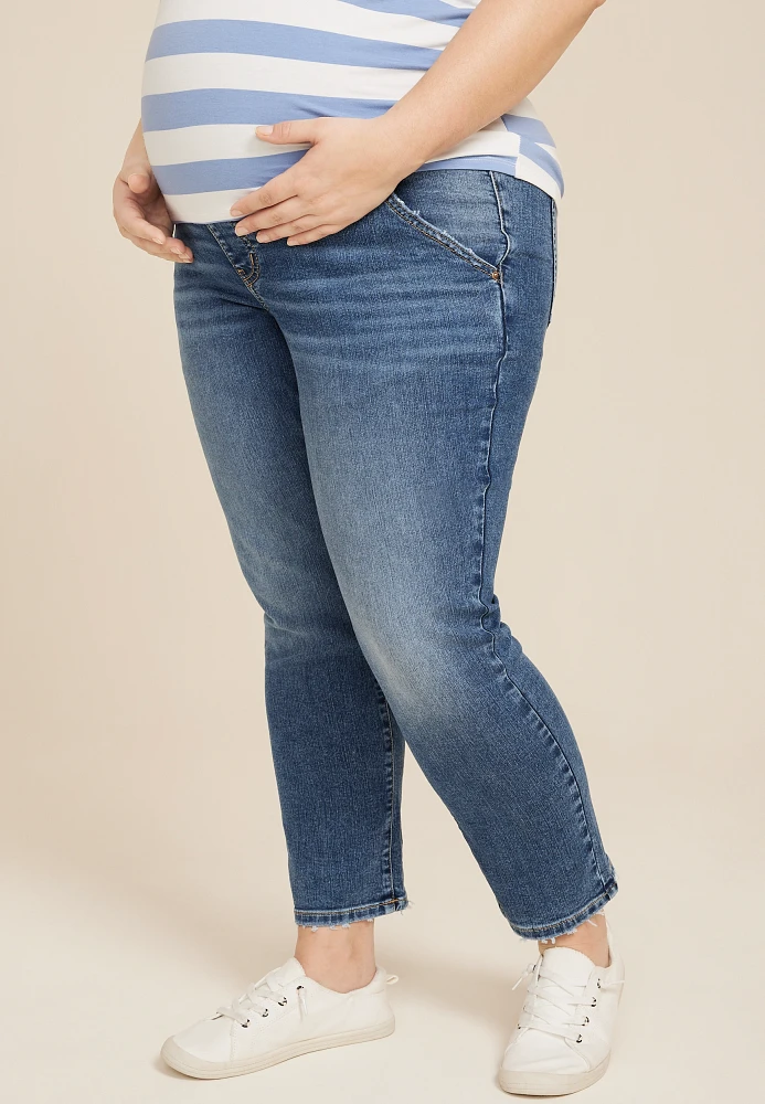 Plus m jeans by maurices™ Everflex™ Over The Bump Maternity Slim Straight Jean