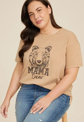 Plus Mama Bear Oversized Fit Graphic Tee