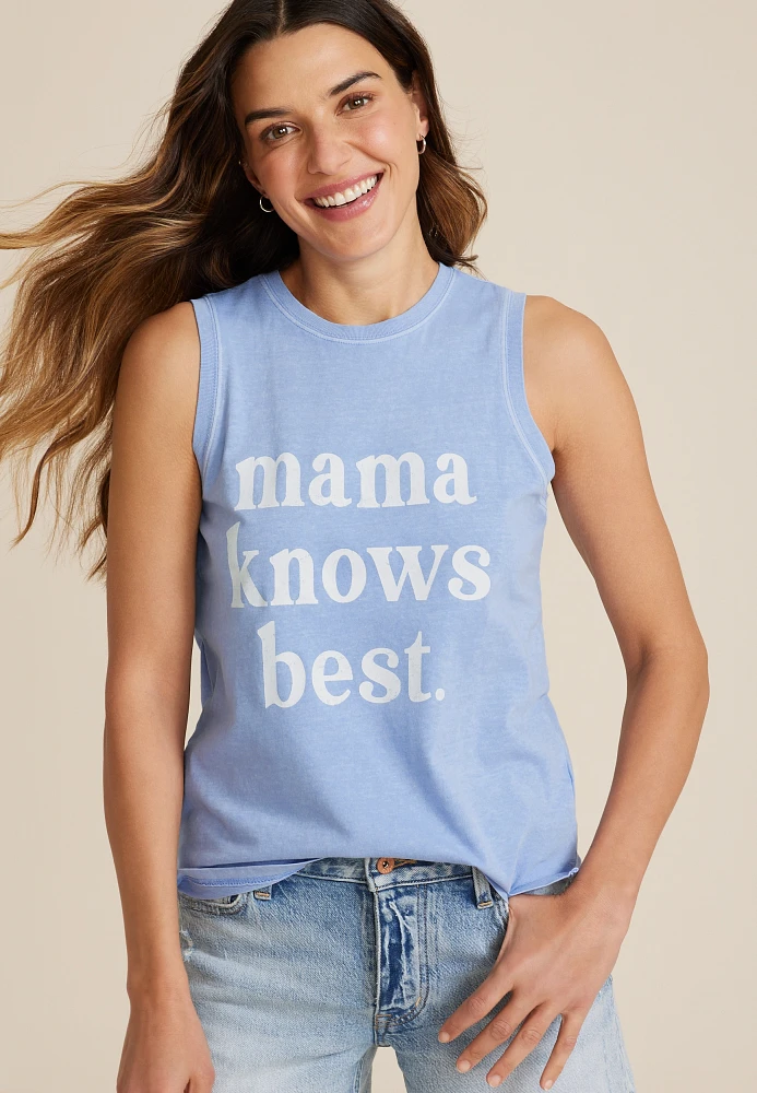 Sunseeker Mama Knows Best Classic Fit Graphic Tank