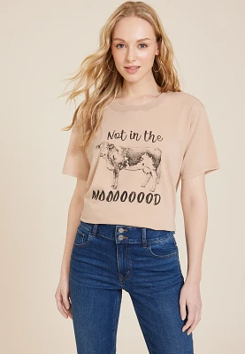 Not The Mood Oversized Fit Graphic Tee