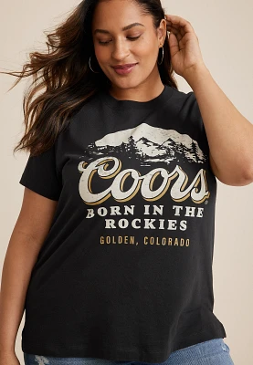 Plus Coors Born The Rockies Vintage Oversized Fit Graphic Tee