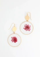 Pressed Pink Floral Drop Earrings