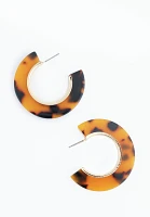 Tortoise Resin Hoop Earrings