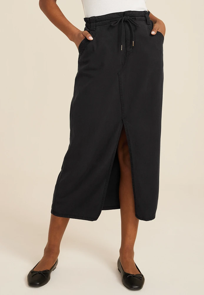 High Rise Utility Maxi Skirt