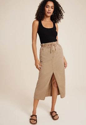 High Rise Utility Maxi Skirt