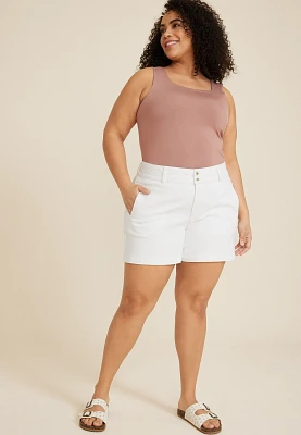 Plus m jeans by maurices™ White High Rise 5in A Line Short