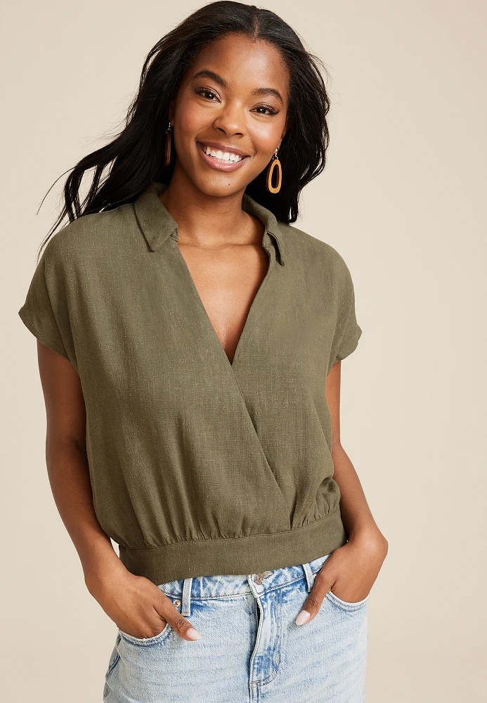 Dolman Surplice Blouse