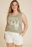 Plus Size Campfire Club Graphic Tank