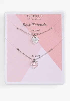 Two Pack Heart BFF Necklace