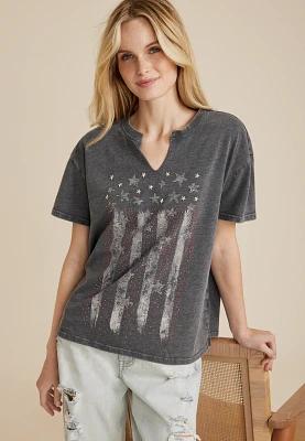 Americana Rhinestone Oversized Fit Graphic Tee