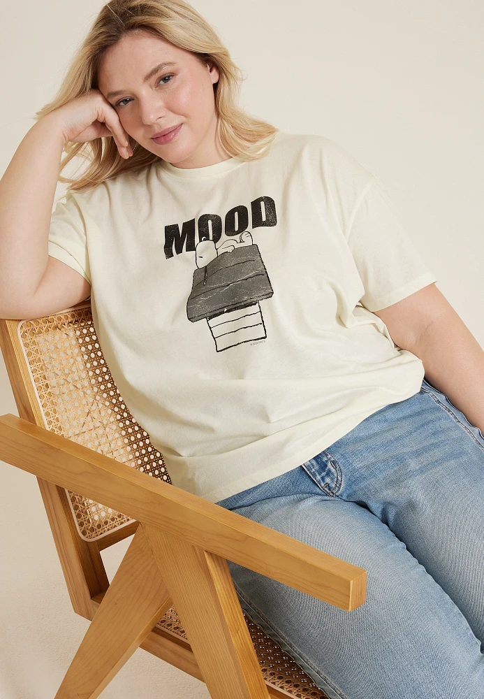 Plus Snoopy Mood Oversized Fit Graphic Tee