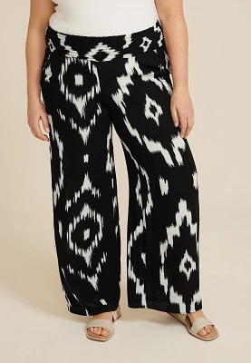 Plus High Rise Printed Palazzo Pant