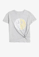 Girls Adaptive Floral Smiley Face Graphic Tee