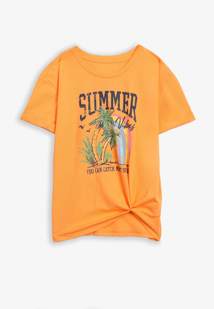 Girls Summer Vibes Graphic Tee