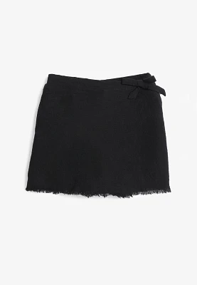 Girls Fringe Trim Wrap Skort