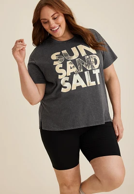 Plus Sun Sand Salt Oversized Fit Graphic Tee