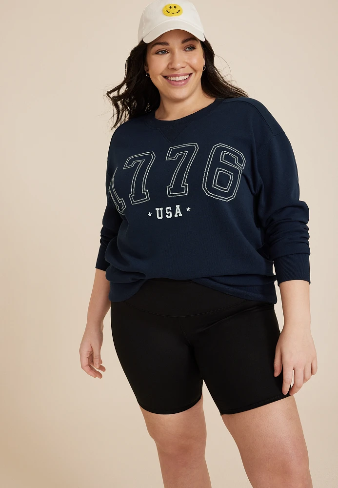 Plus 1776 USA Embroidered Sweatshirt