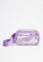 Girls Clear Floral Belt Bag