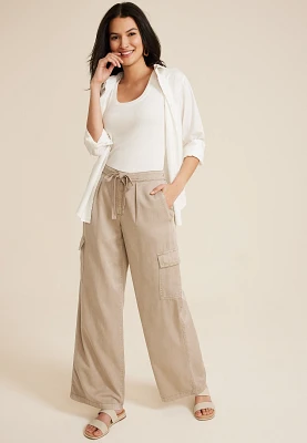 Soft Cargo High Rise Wide Leg Pant