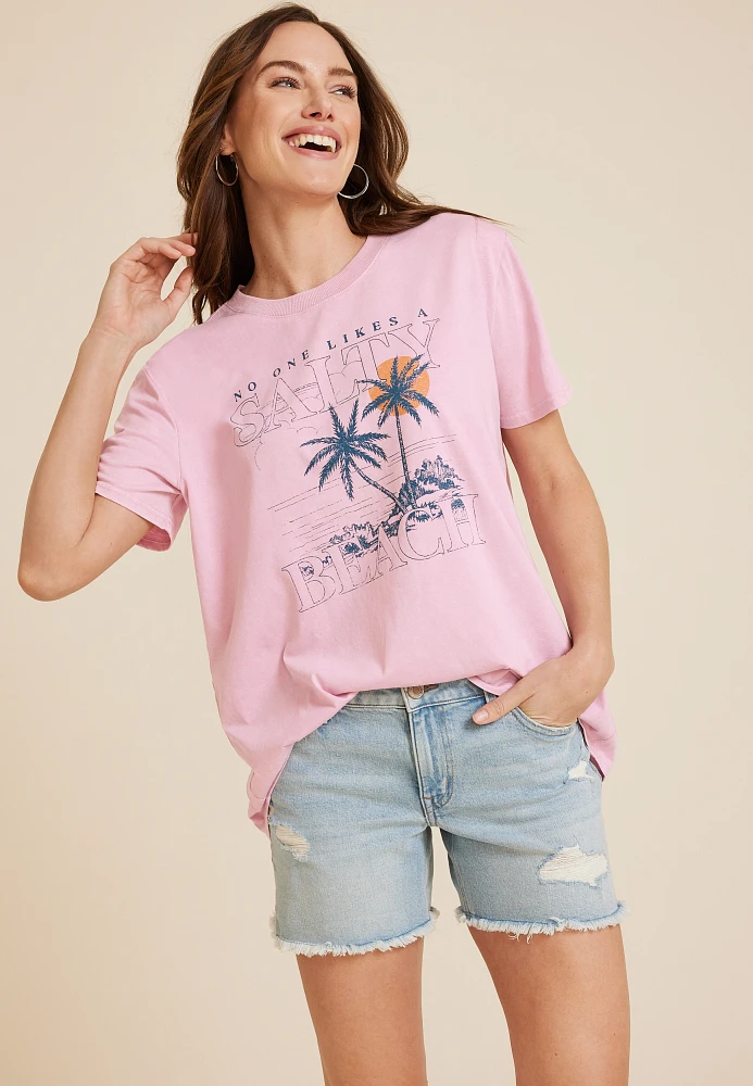 No One Likes A Salty Beach Oversized Fit Graphic Tee