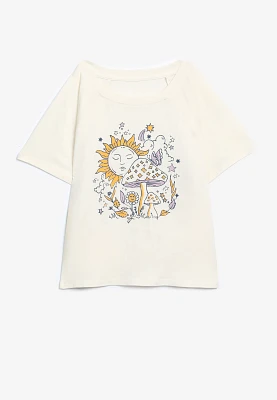 Girls Sun And Mushroom Graphic Tee