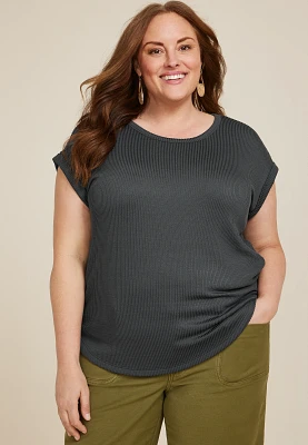 Plus 24/7 Clara Ribbed Tee