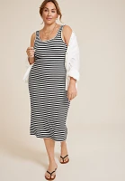 Plus 24/7 Bra Cup Striped Midi Dress