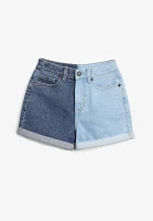 Girls High Rise Two Tone Shorts