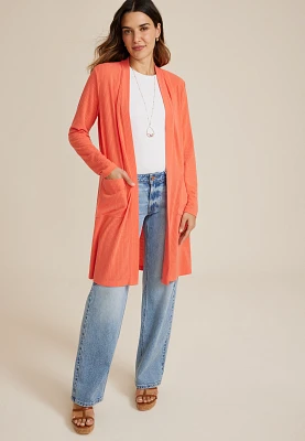 Pointelle Duster Cardigan