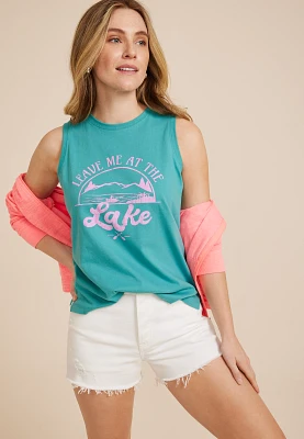 Leave Me At The Lake Classic Fit Graphic Tank