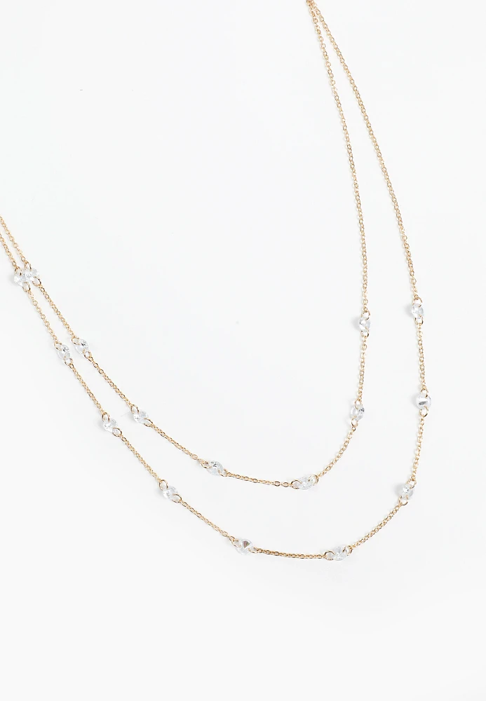 Dainty Crystal Layered Necklace