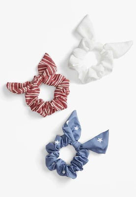 3 Pack Americana Bow Scrunchies