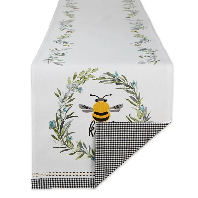 Design Imports Bee Kind Reversible Embellished Table Runner